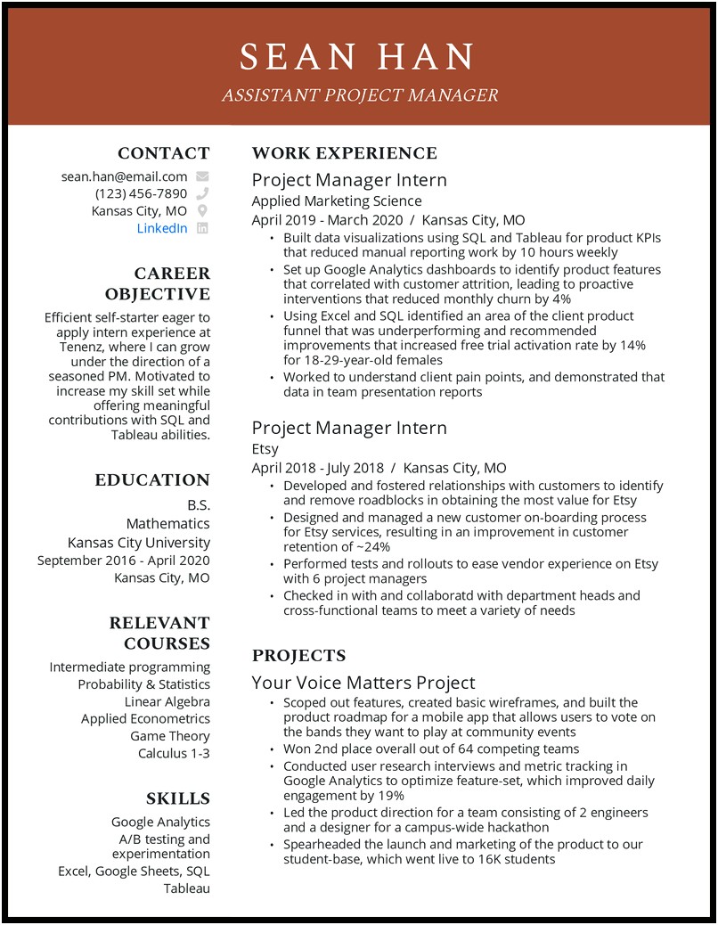 Simple Construction Resume Project Manager Superintendent