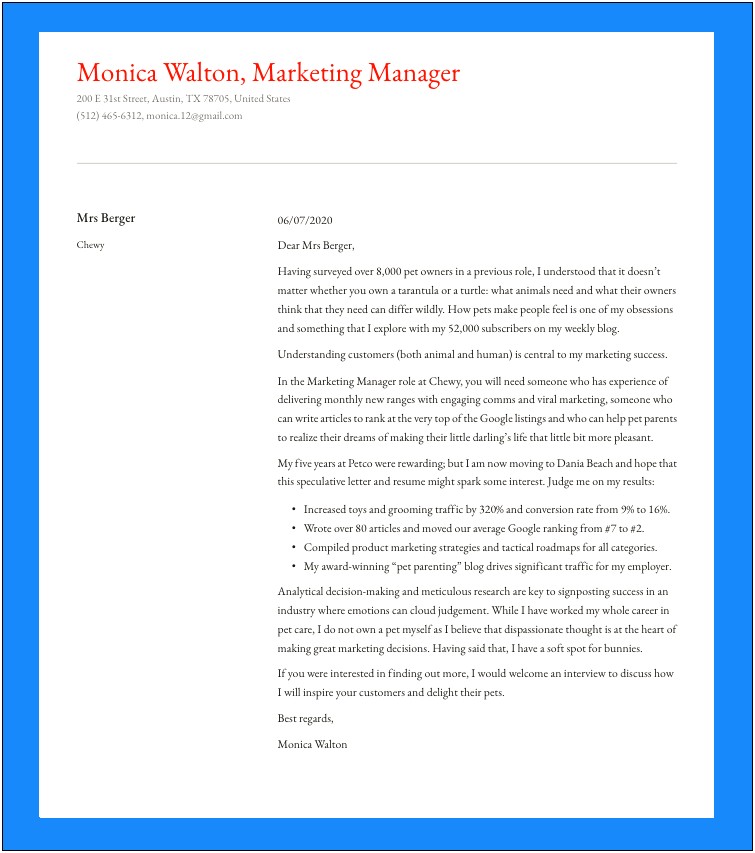 Simple Cover Letter For Resume Instructions