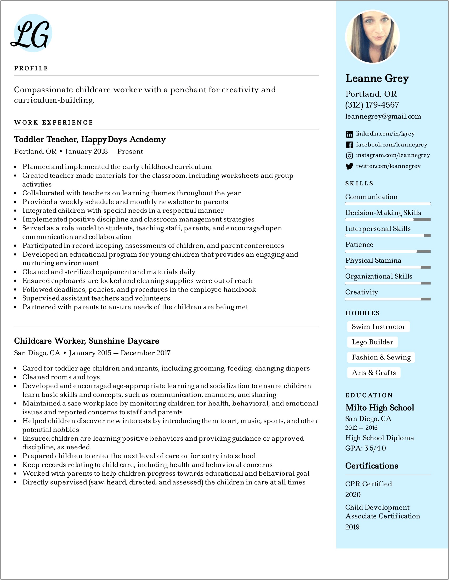 Skill And Abilities Sample For Resume