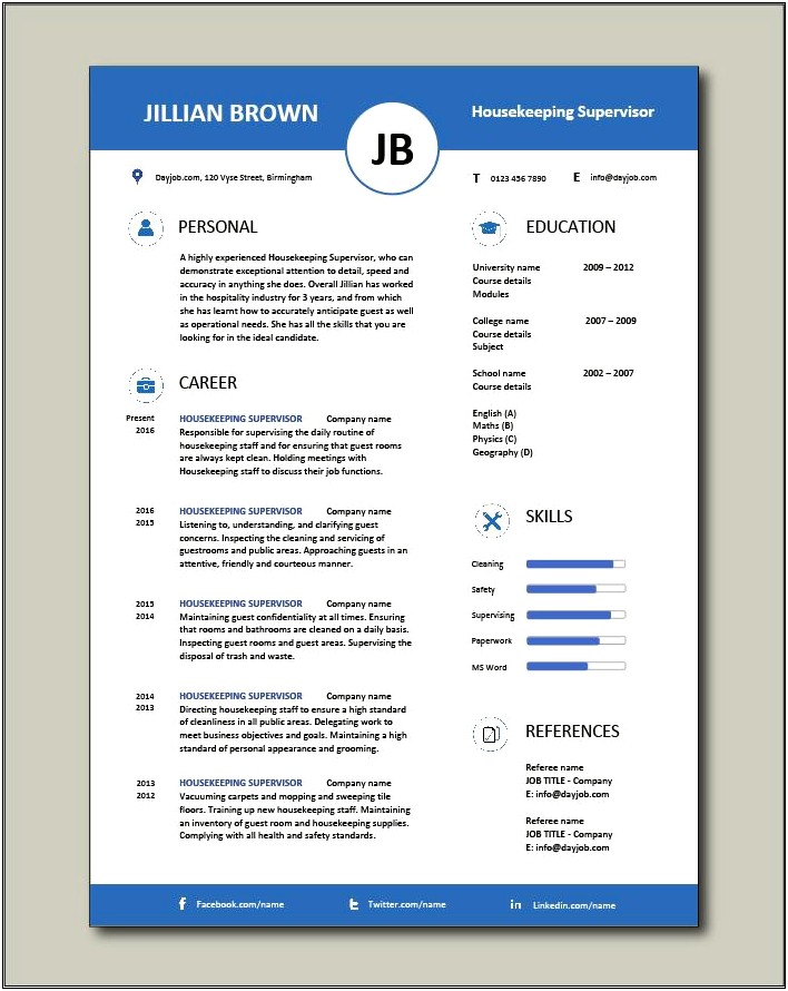 Skill Resume Knowledge In Commercial Cleaning
