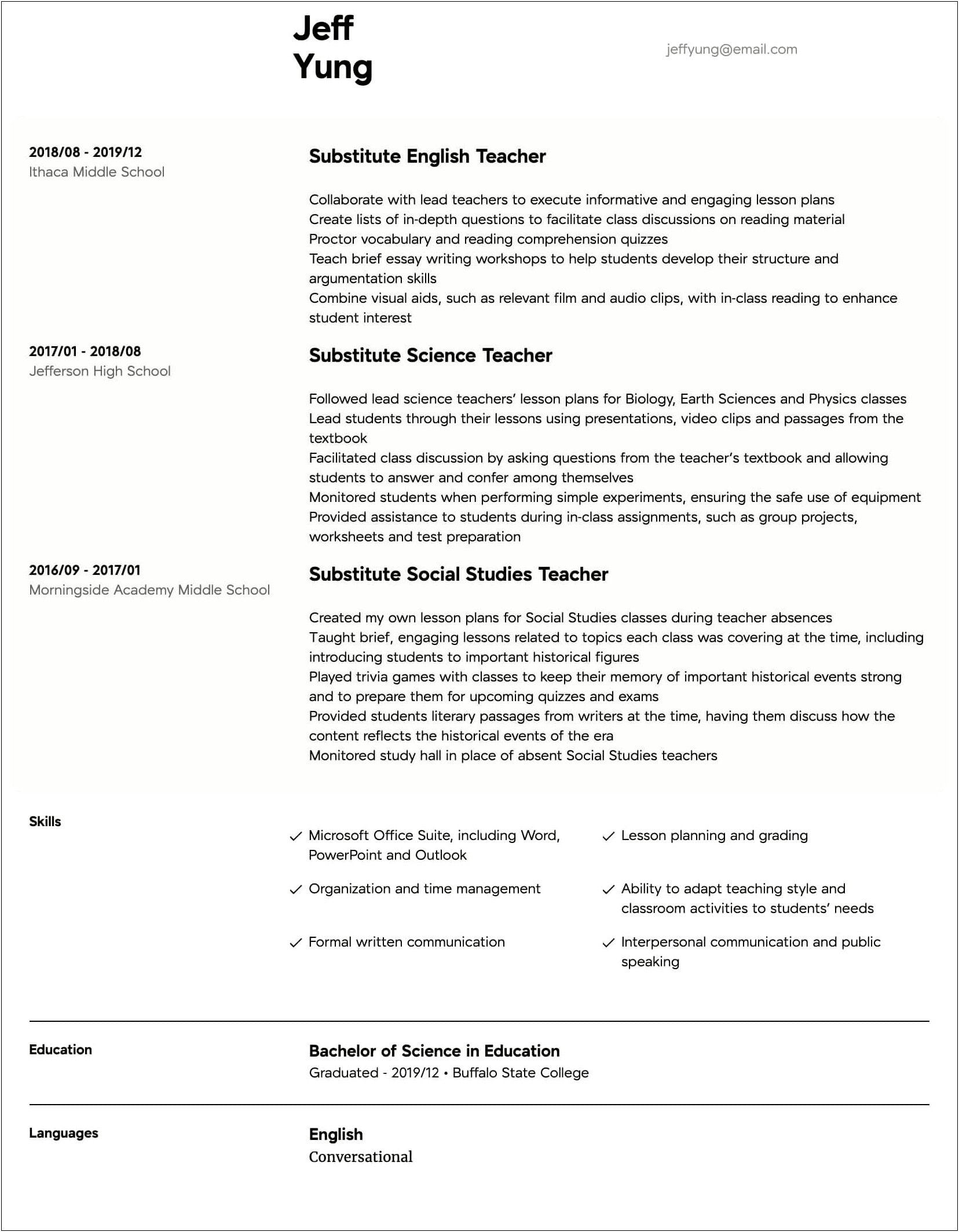 Skills A Teacher Puts On Their Resume