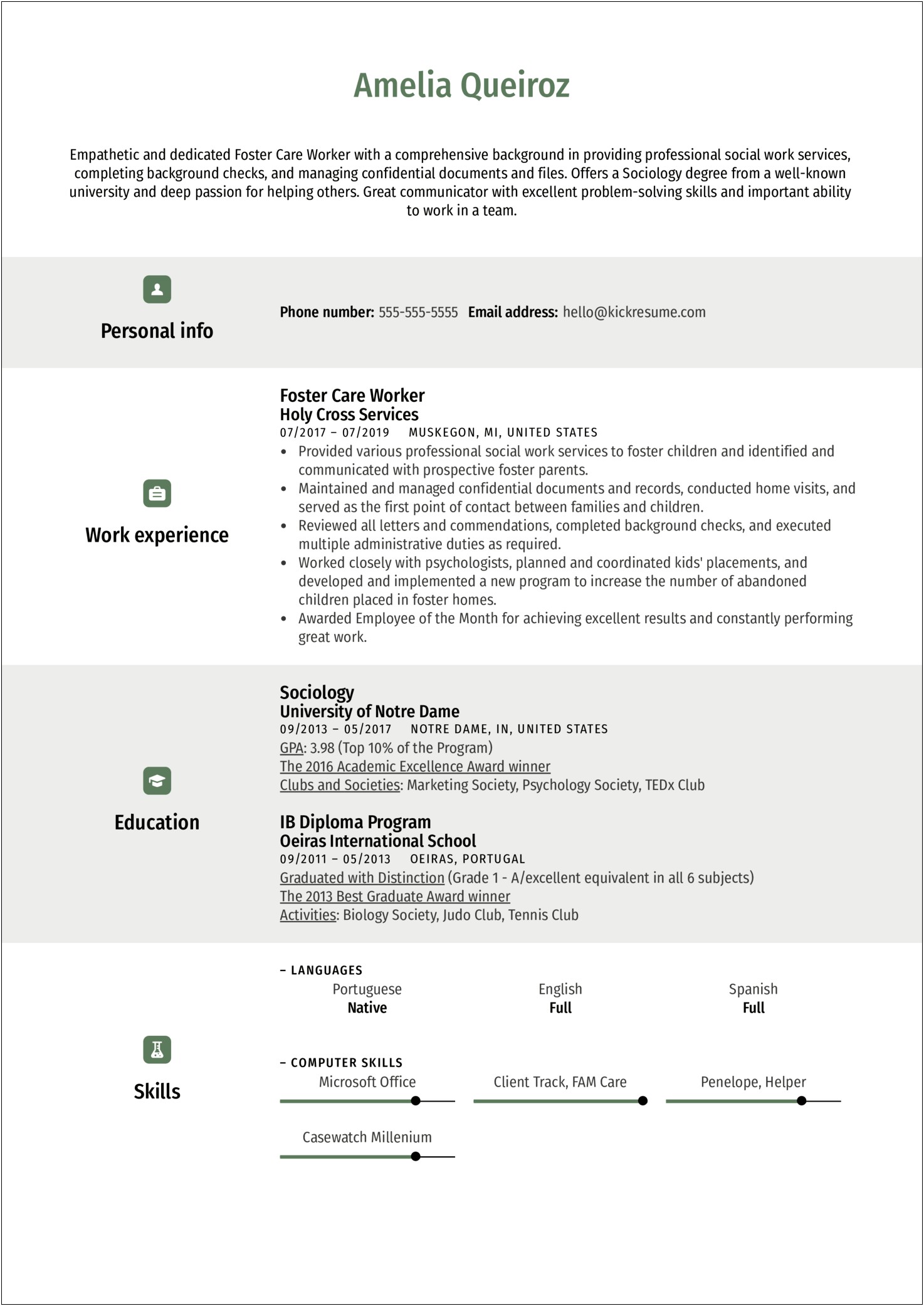 Skills And Abilities For Social Work Resume