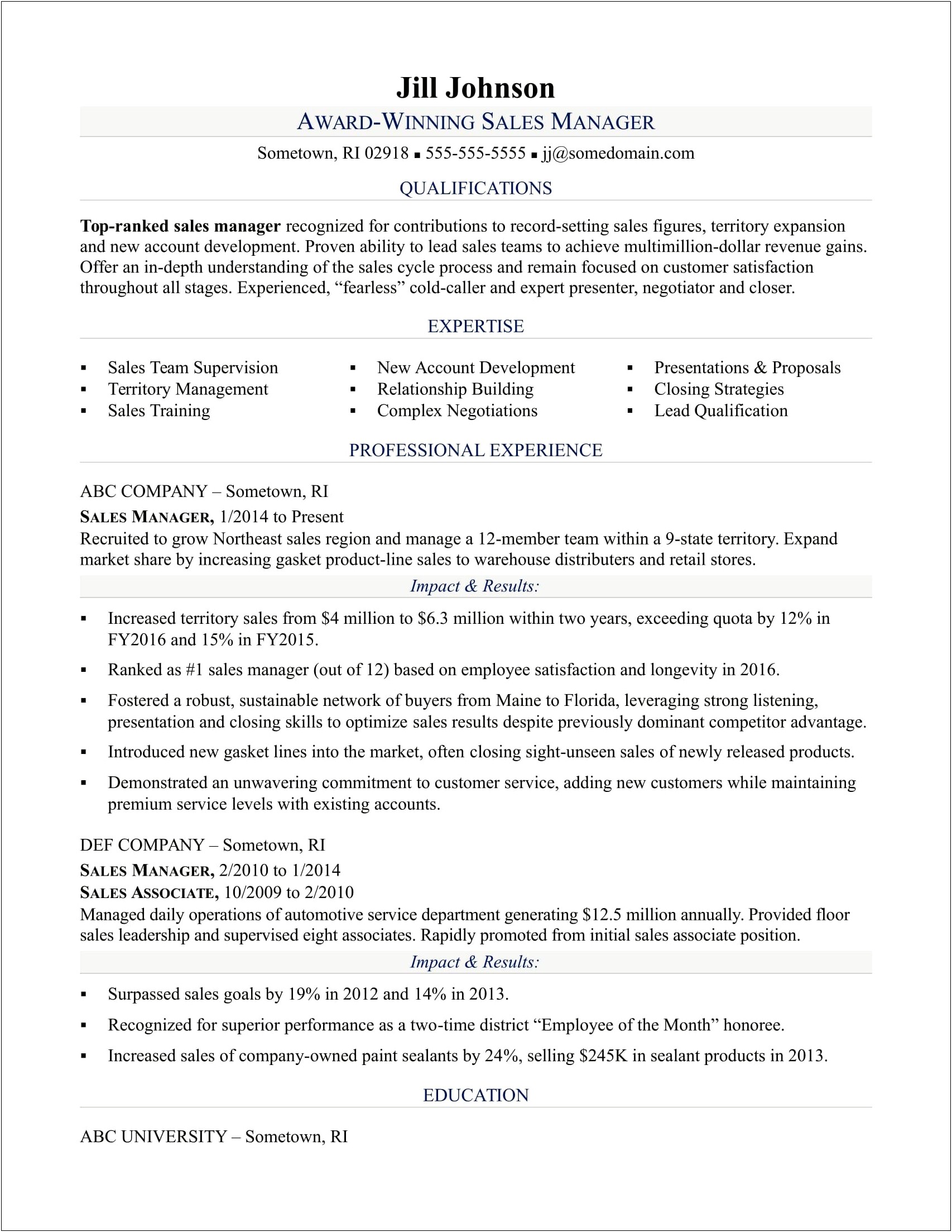Skills And Abilities On Resume For Sales
