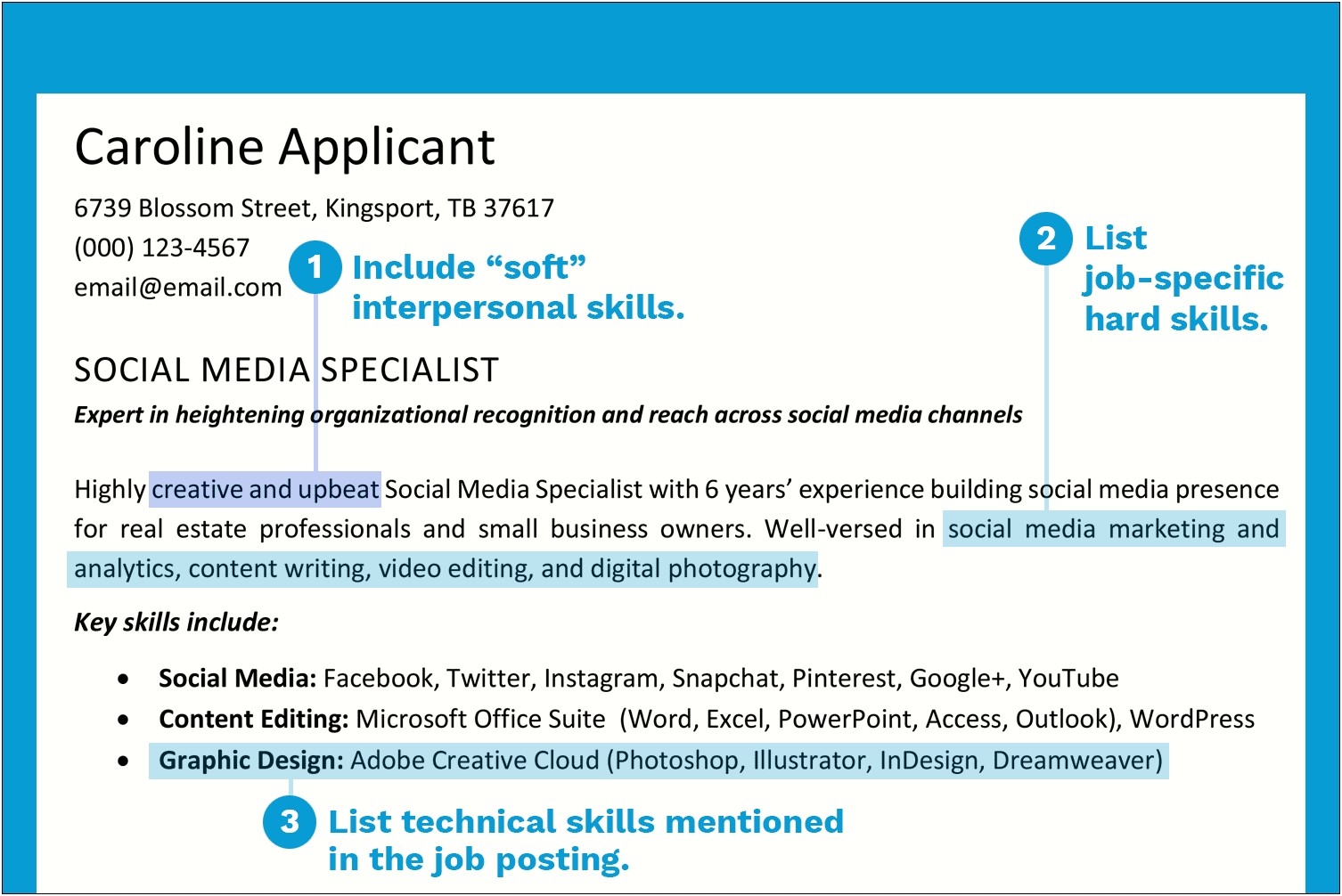 Skills And Abilities Portion Of Resume