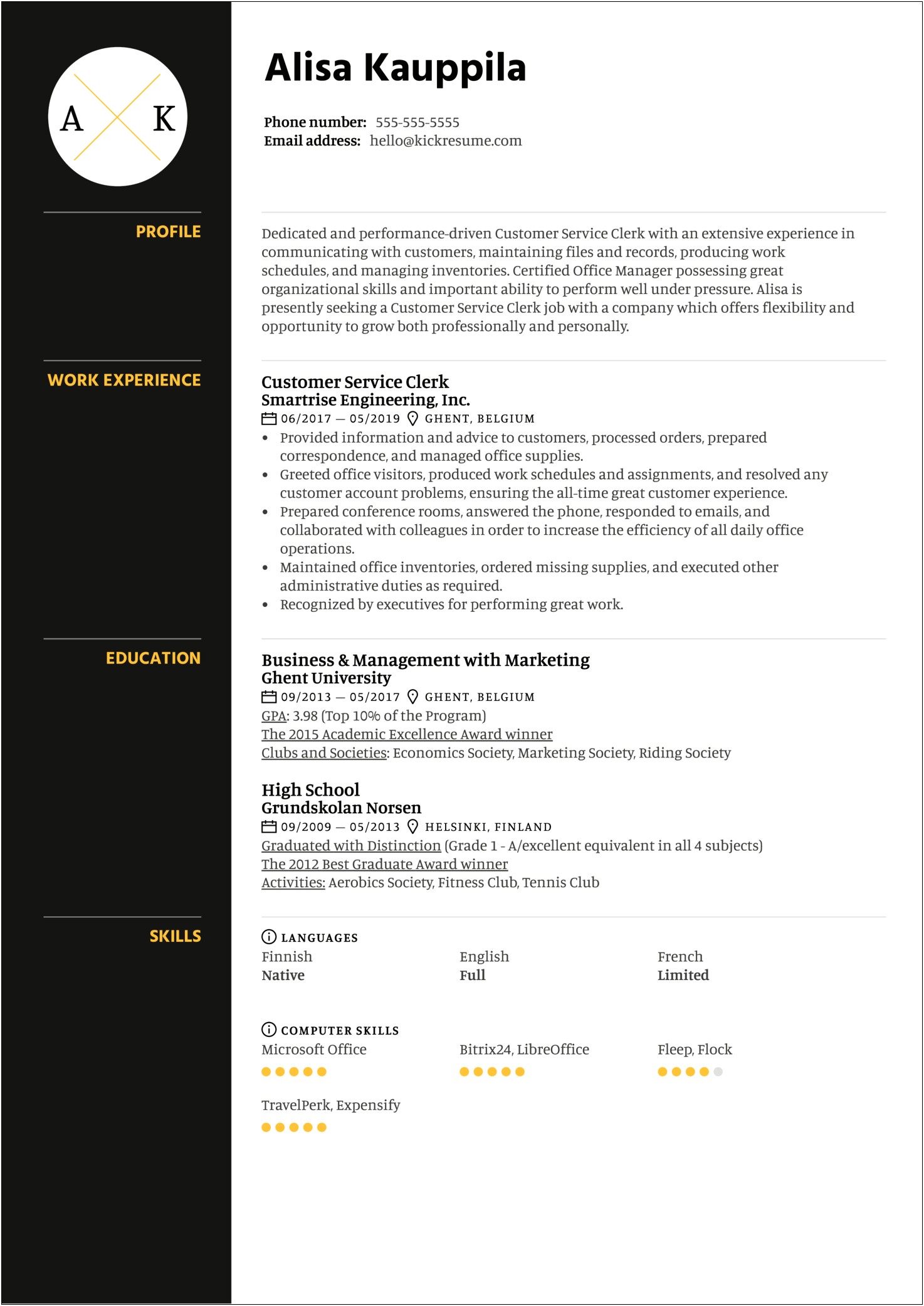 Skills And Abilities Resume Examples Customer Service