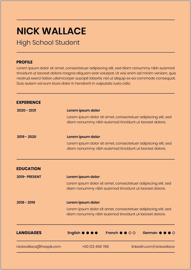 Skills Based Resume High School Student