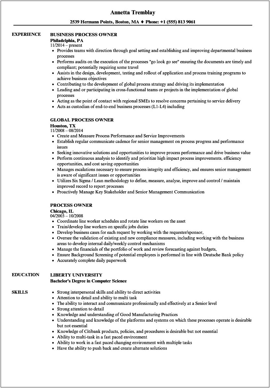 Skills For A Business Owner On Resume