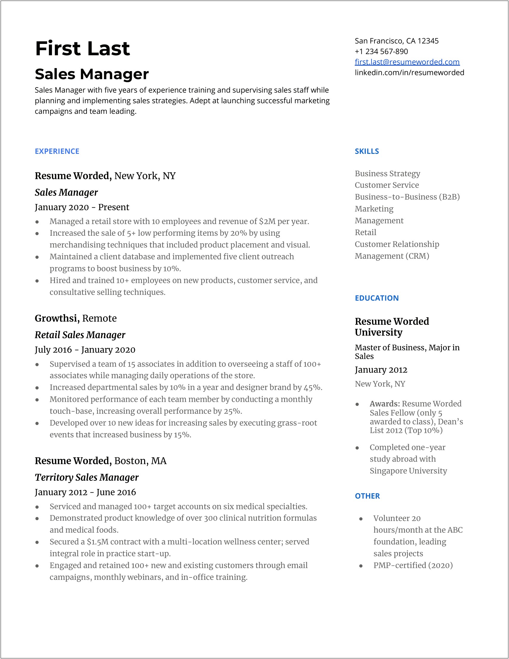 Skills For A General Manager Resume