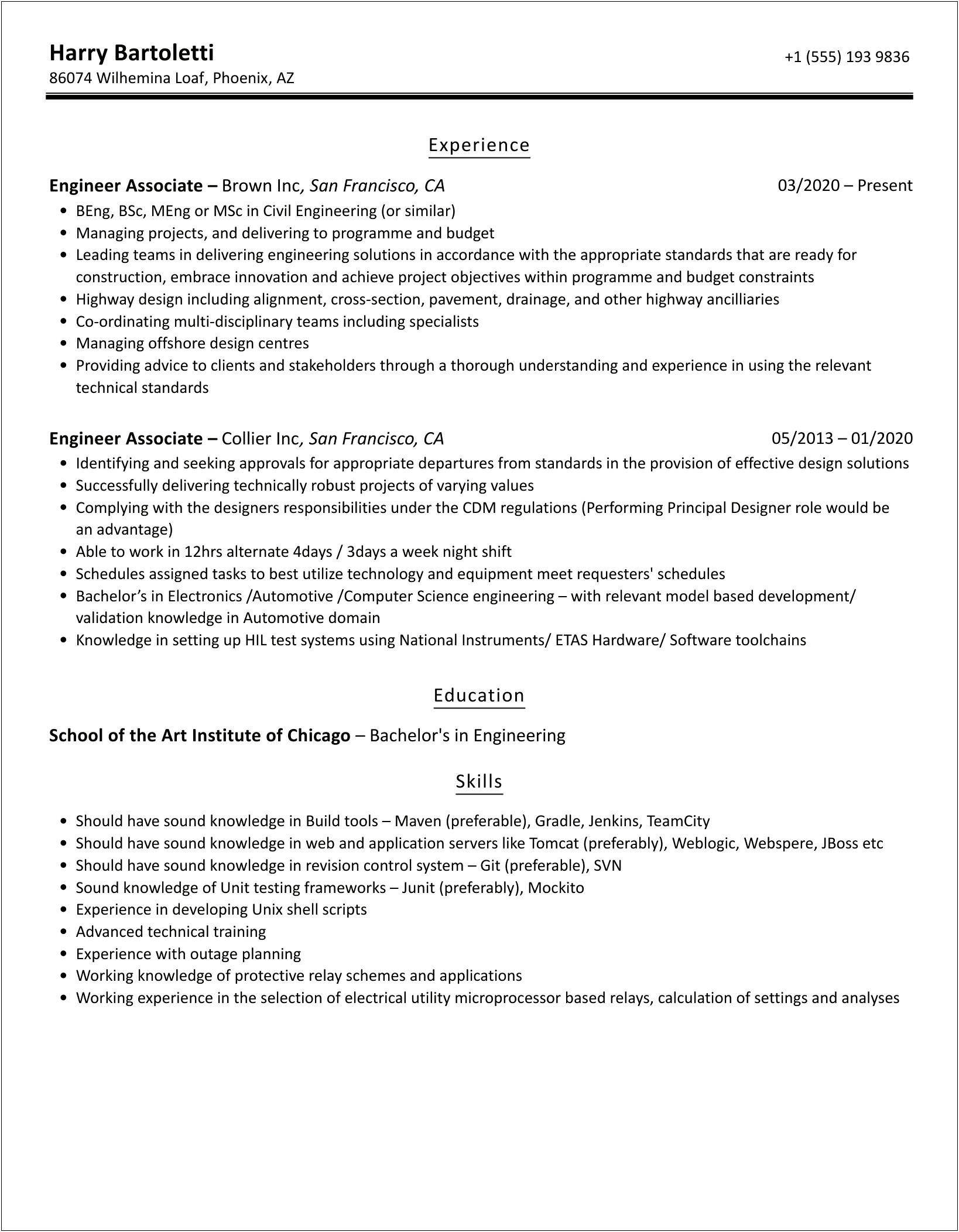 Skills For Associate Civil Engineer For Resume