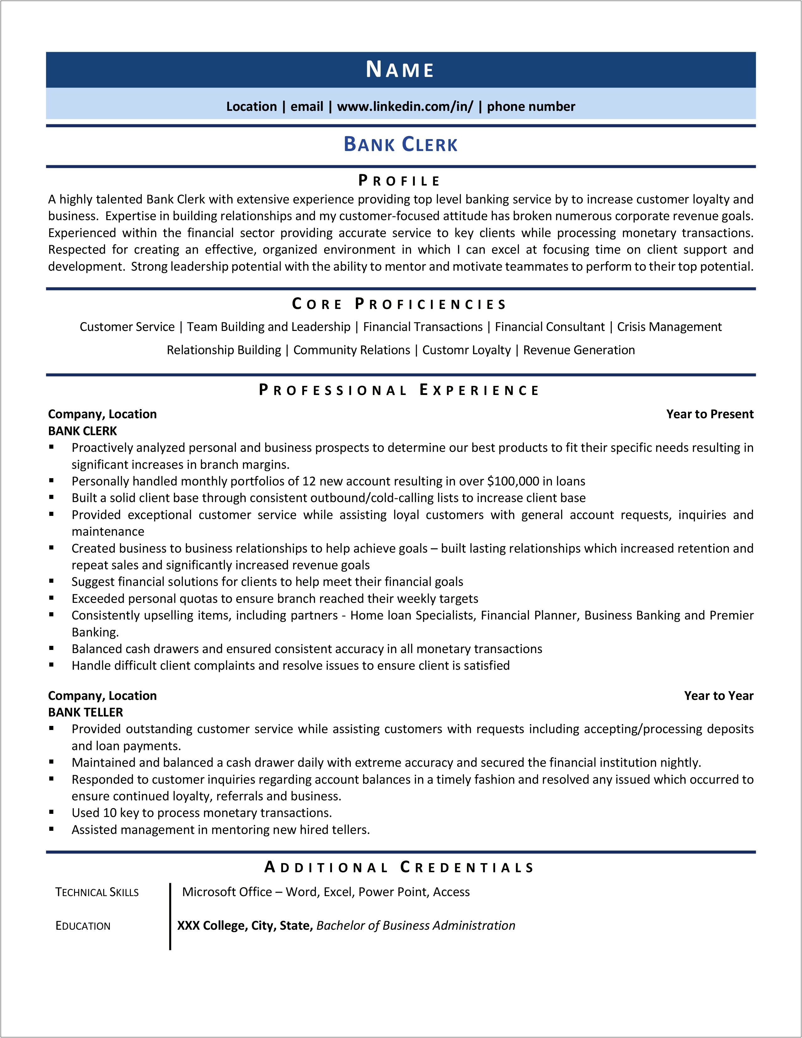 Skills For Finance Resume Out Of College