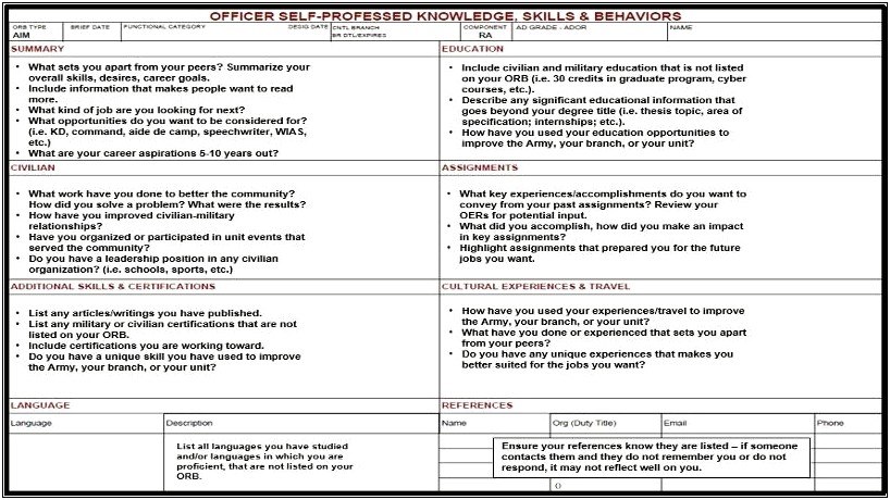 Skills For Infantry Soldier On Resume