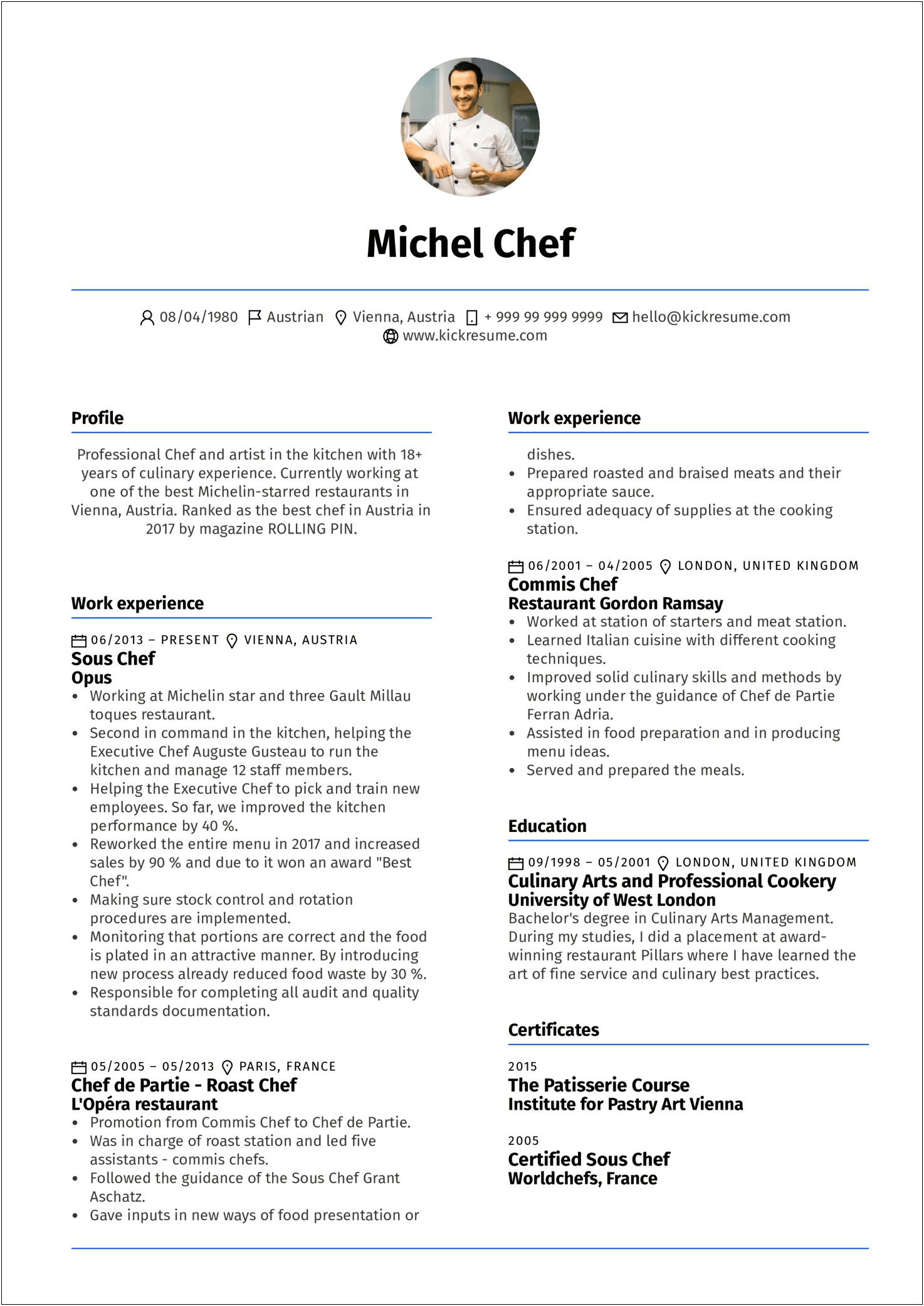 Skills For Resume As A Cook