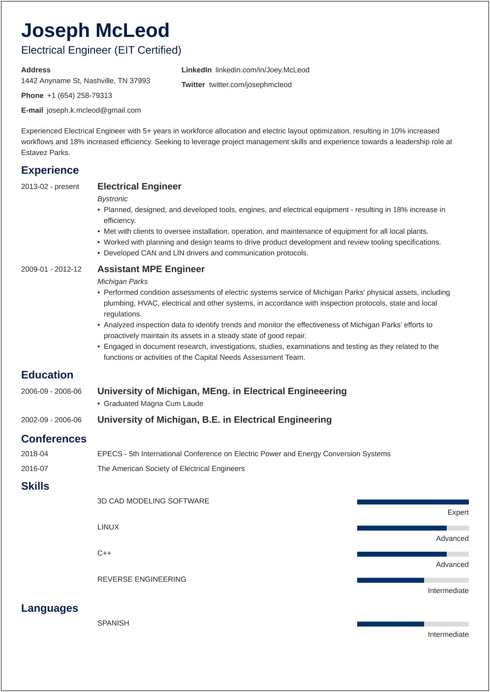 Skills For Resume For Electronics Engineers