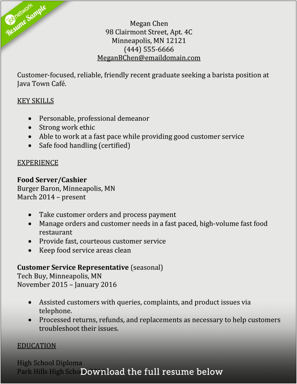 Skills Necessary To Display On Cashier Resume