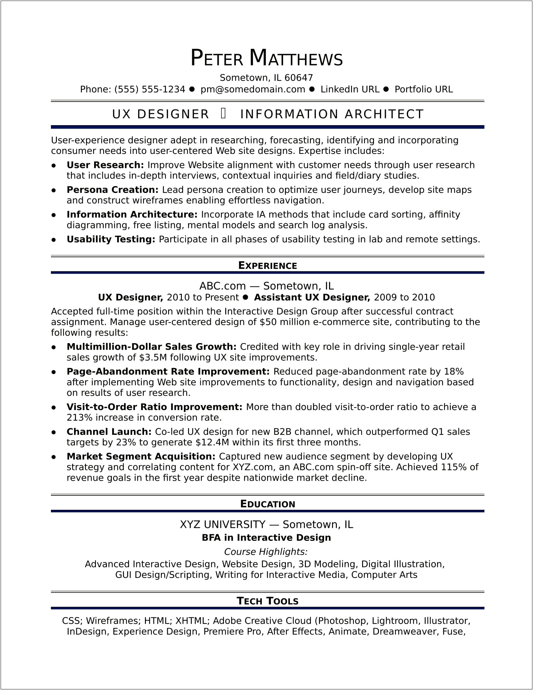 Skills Needed For User Experience On Resume