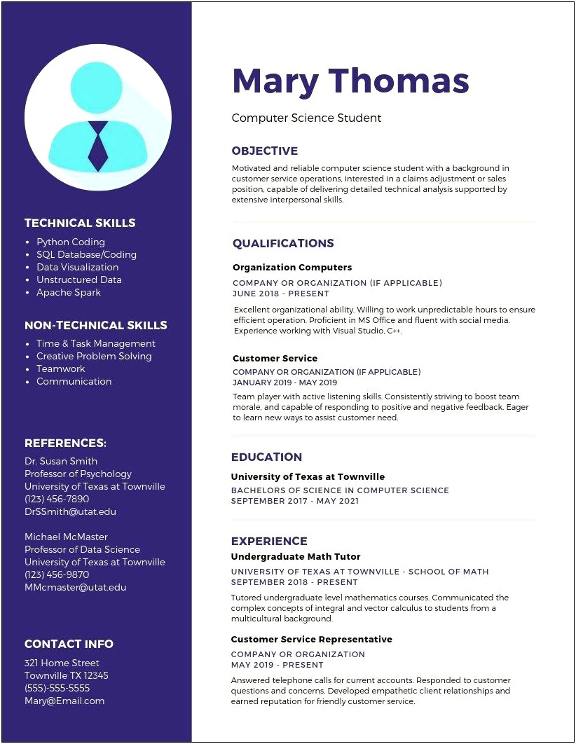 Skills Of A Student For Resume