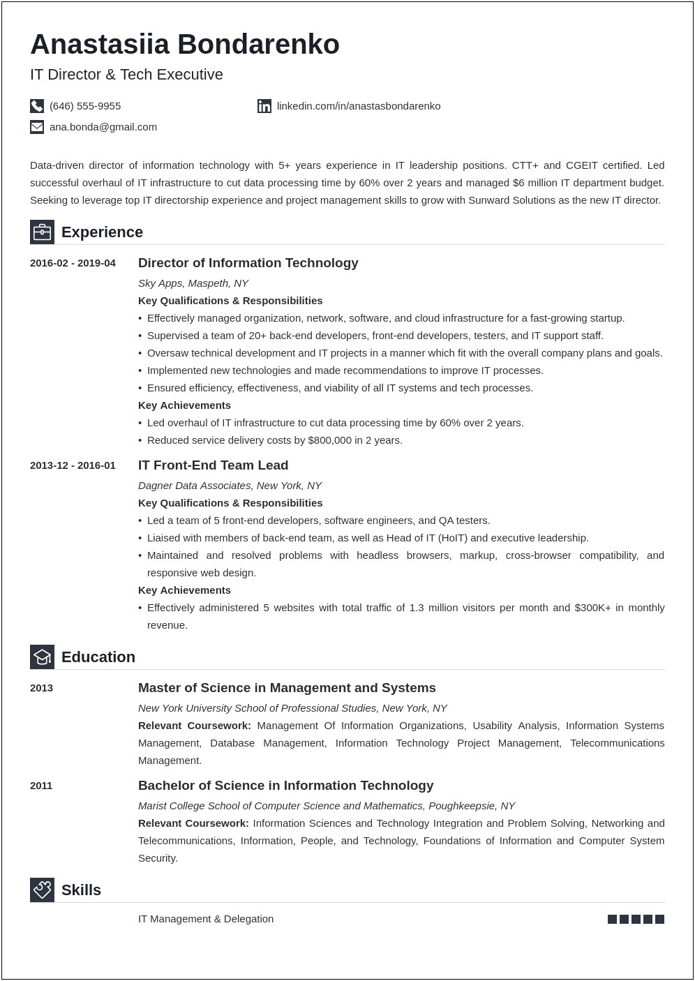 Skills Of Technology Integration In Education Resume