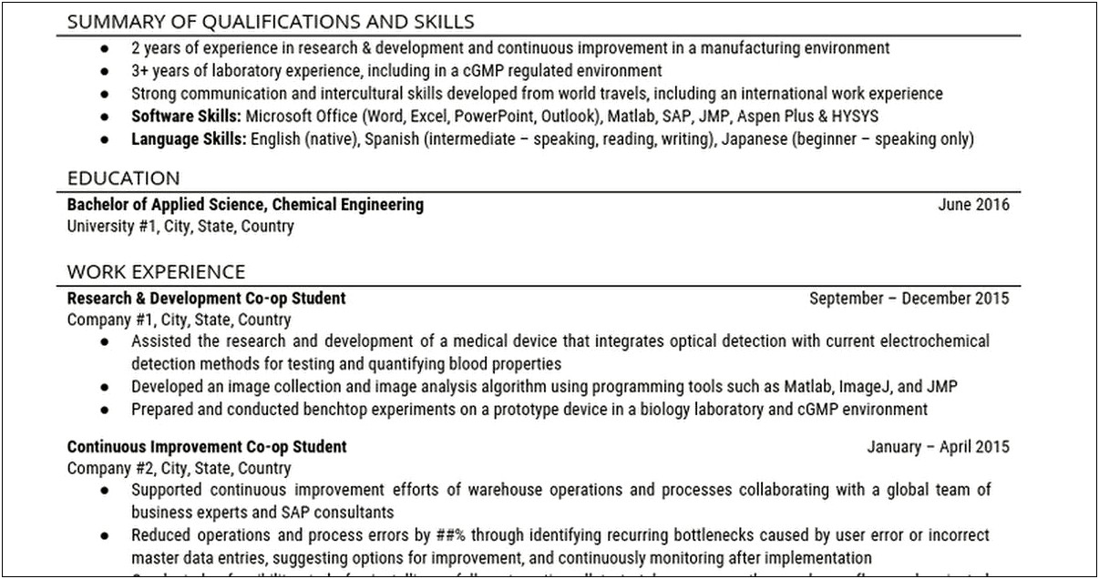 Skills On A Resume For Chemical Warehouse