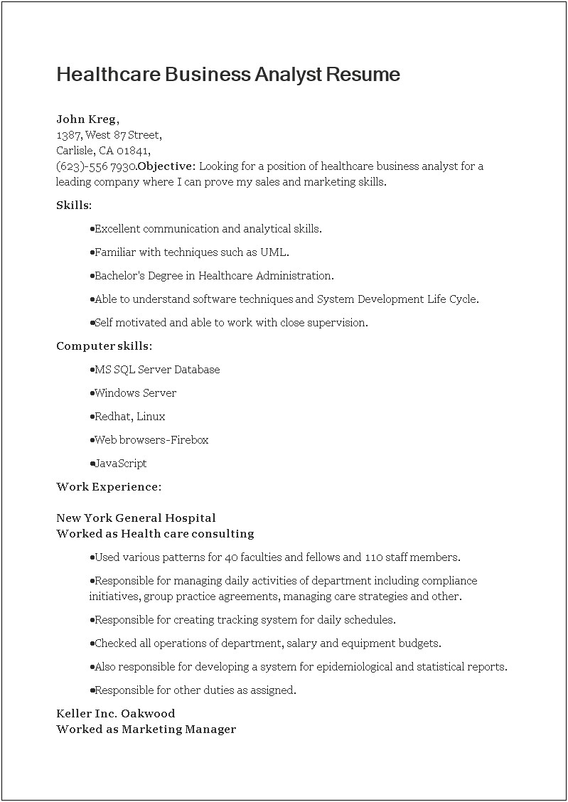 Skills On A Resume For Healthcare