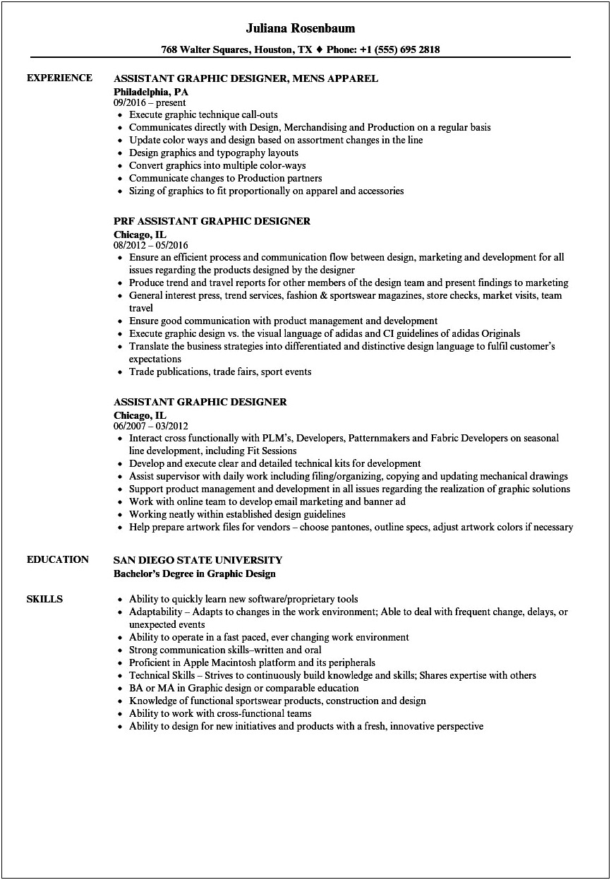 Skills On Resume For Graphic Design