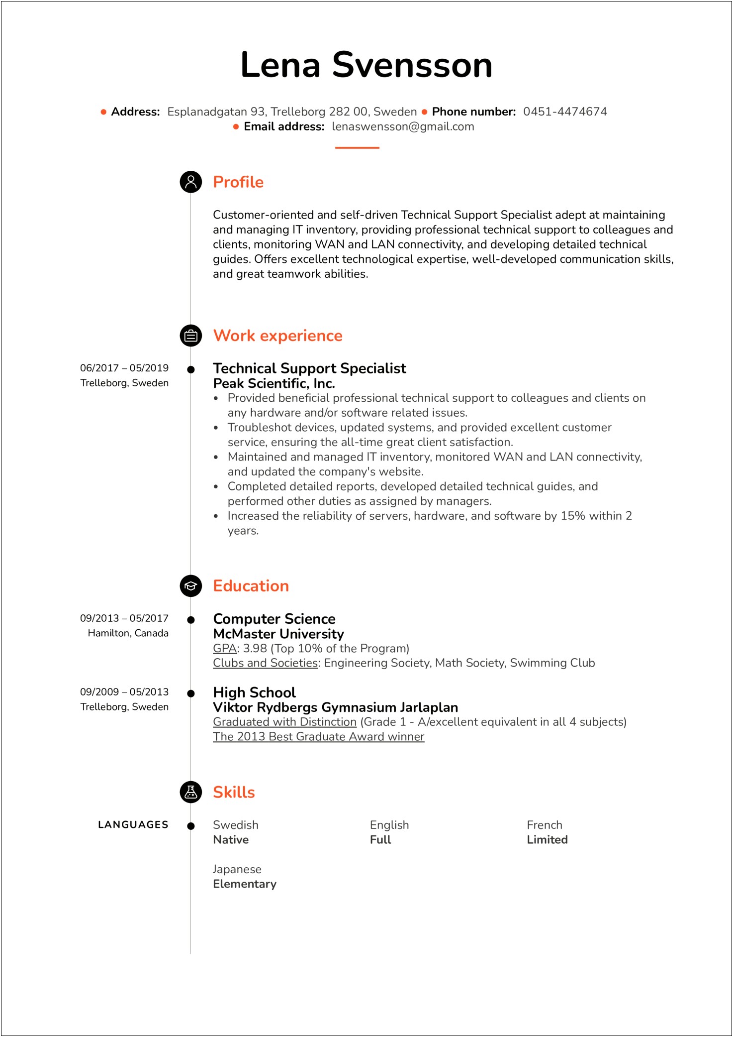 Skills Section For Communication Specialist Resume
