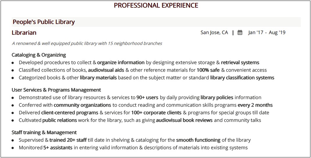 Skills That Standout On Resume For Library Aide