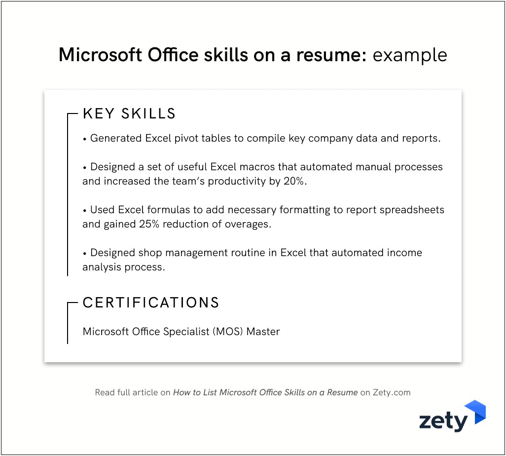 Skills To Be Gained On Resume