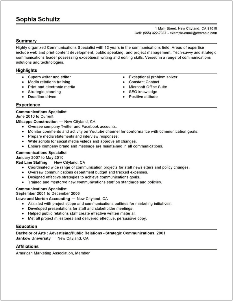 Skills To Include On Public Relations Resume