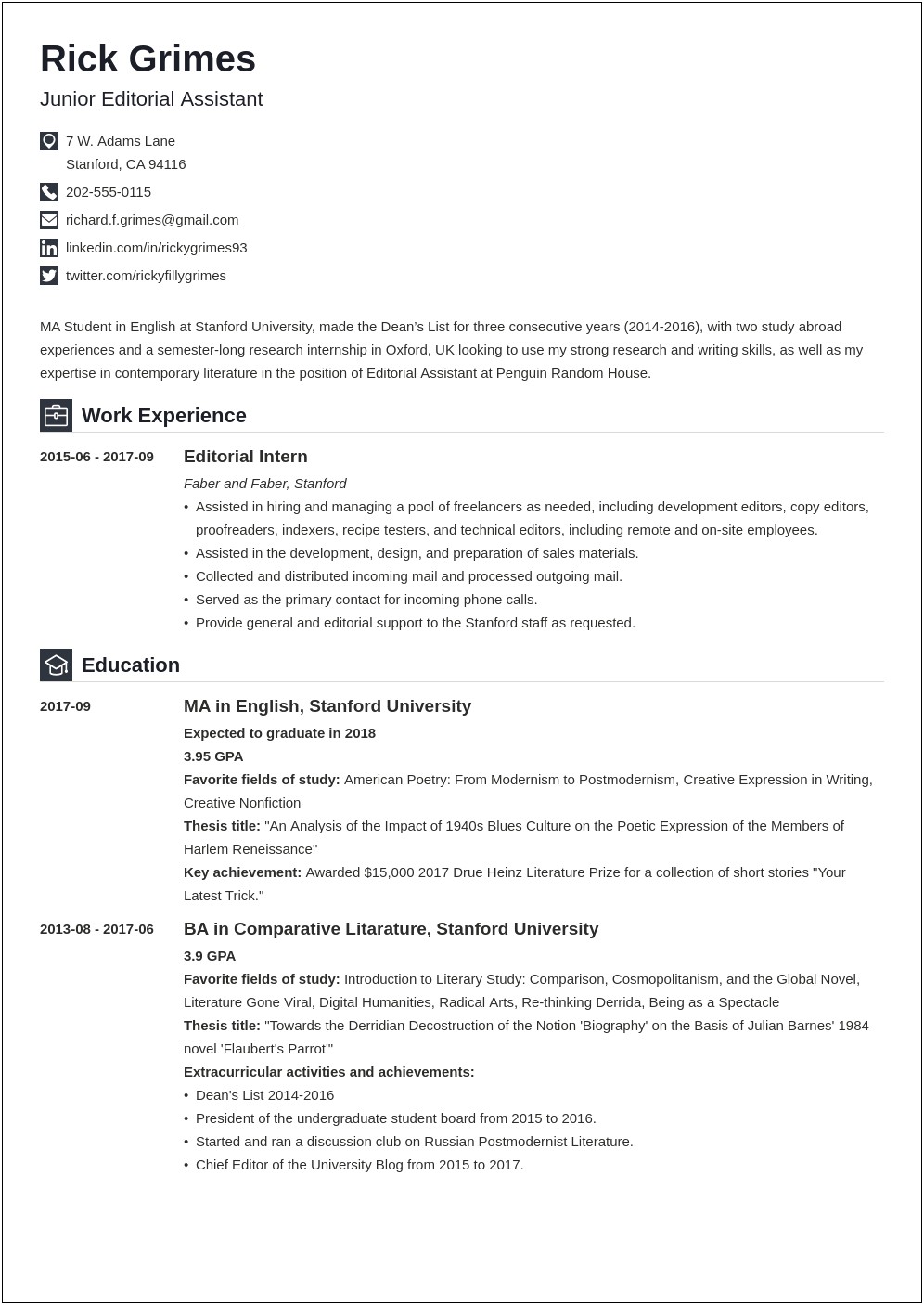 Skills To Include On Resume For Masters Degree