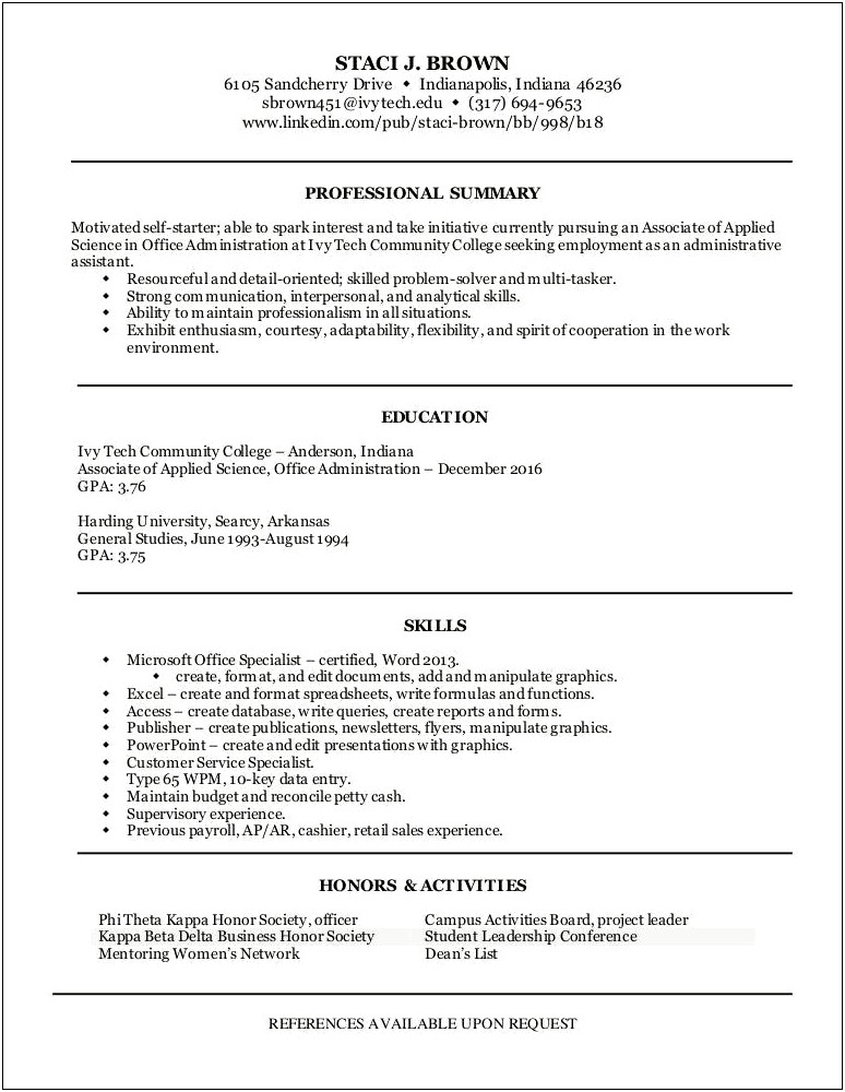 Skills To List In Resume For Administrative Assistant