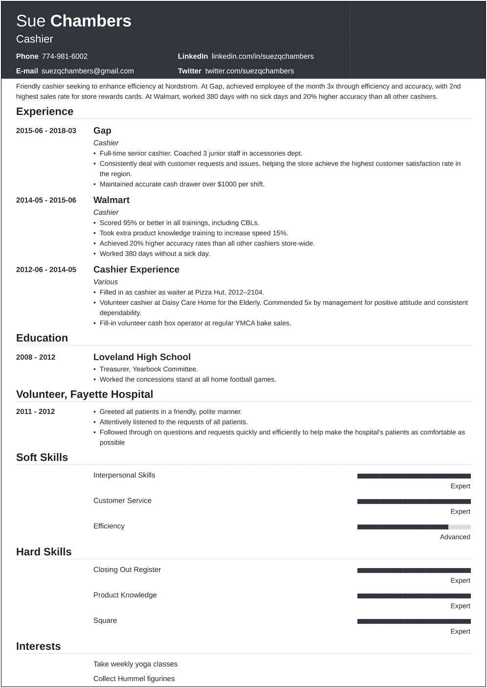 Skills To List On A Cashier Resume