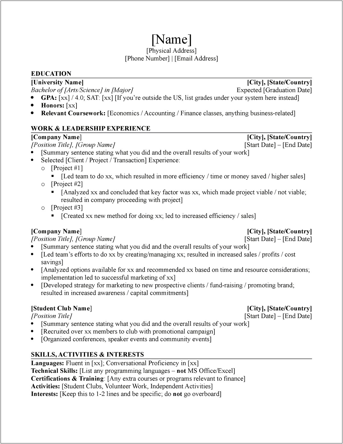 Skills To List On A Resume Trainer