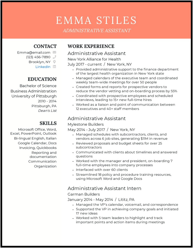 Skills To List On Resume For Admin