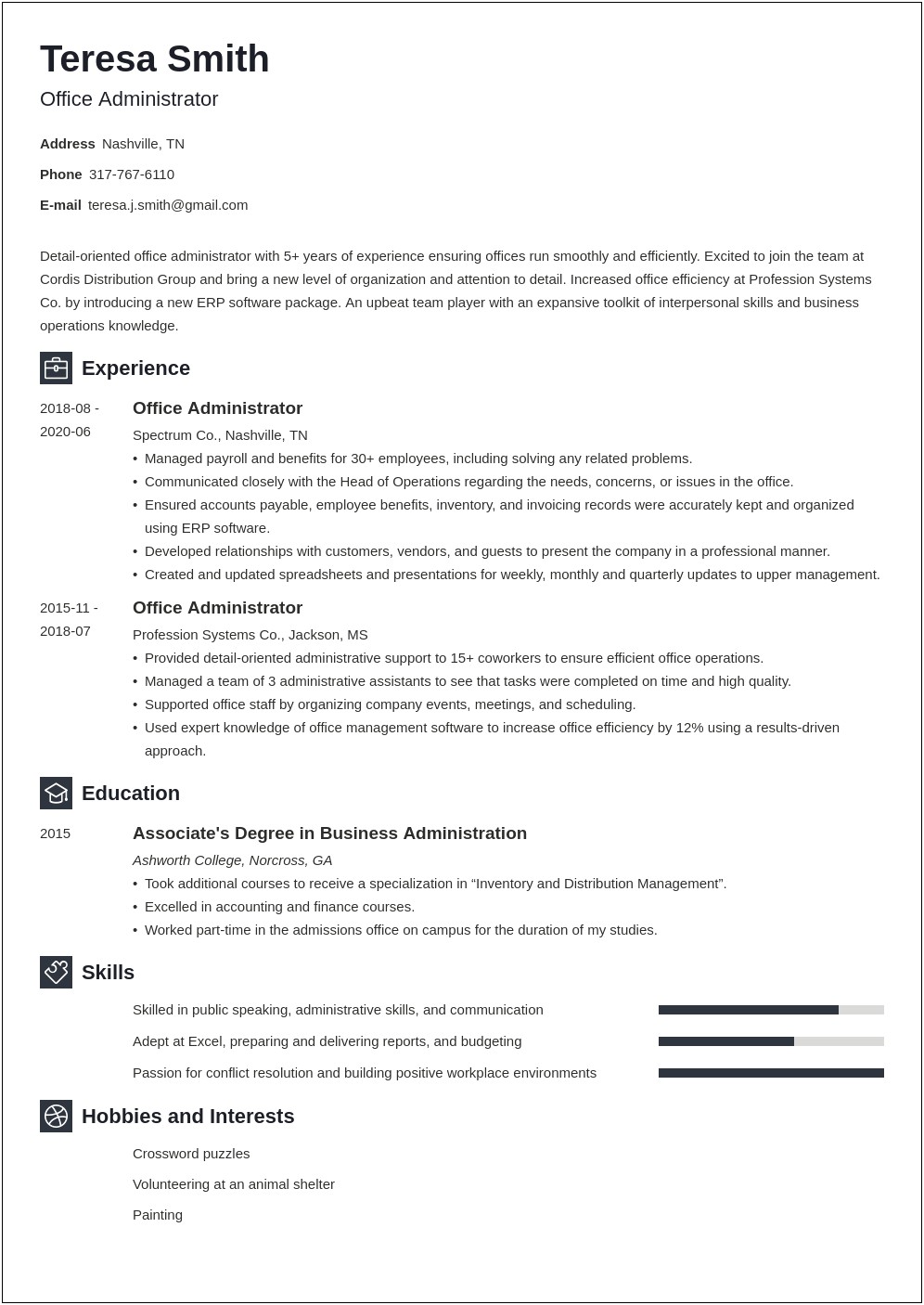 Skills To List On Resume For Office Manager