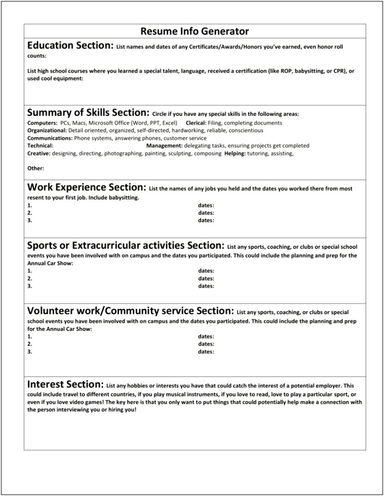 Skills To Put On A Coaching Resume