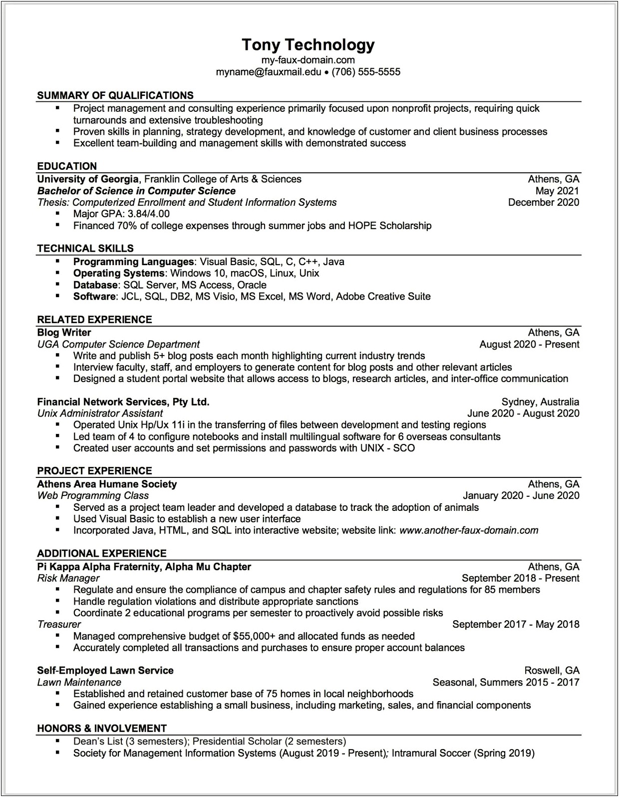 Skills To Put On Finance Student Resume