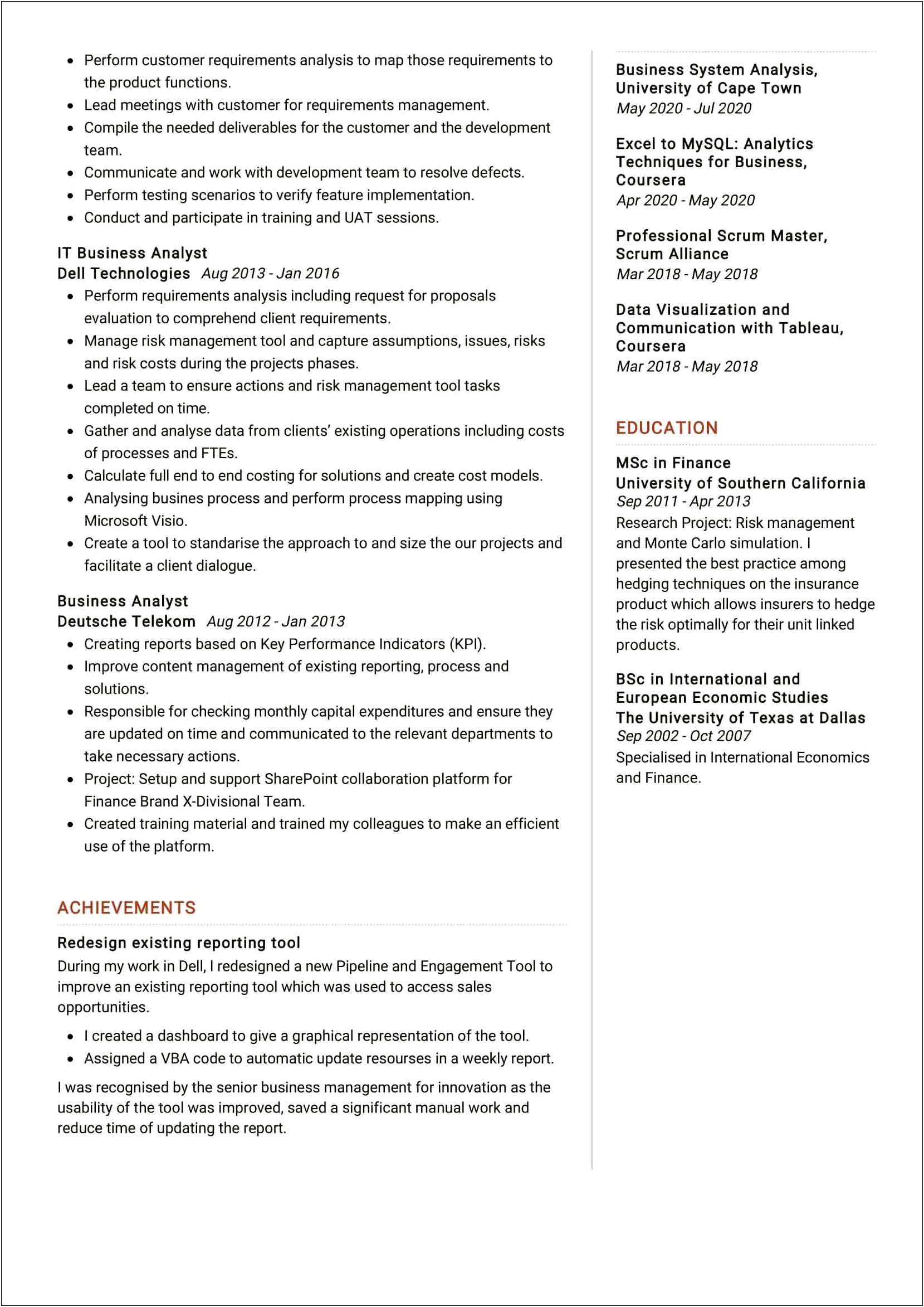 Skills To Put On Resume For Business Strategist