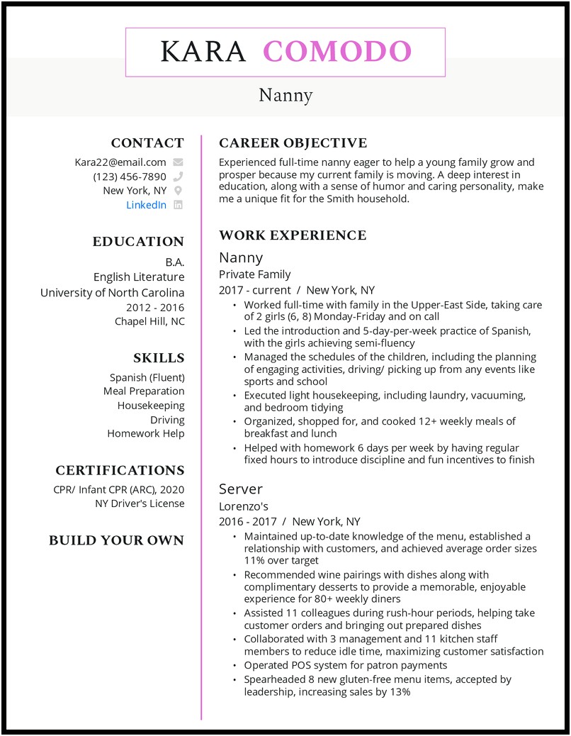 Skills To Put On Resume For Child Care