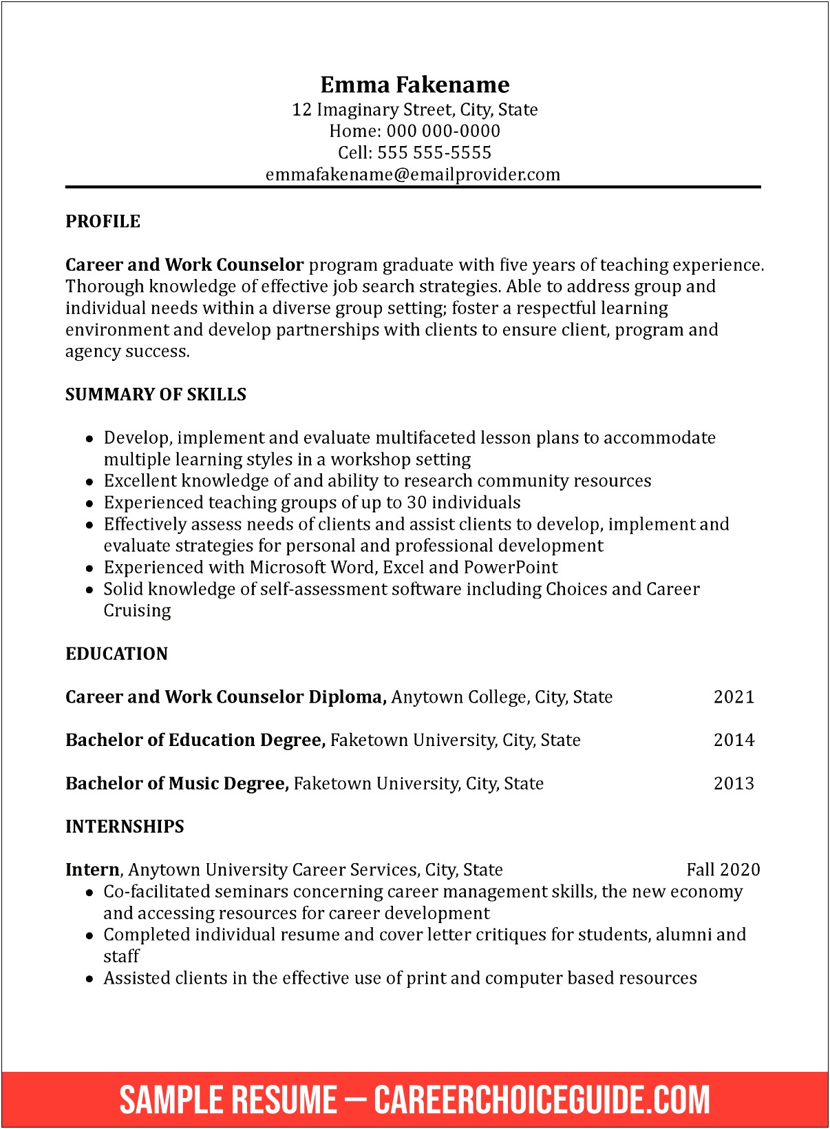 Skills To Put On Resume For College Teacher