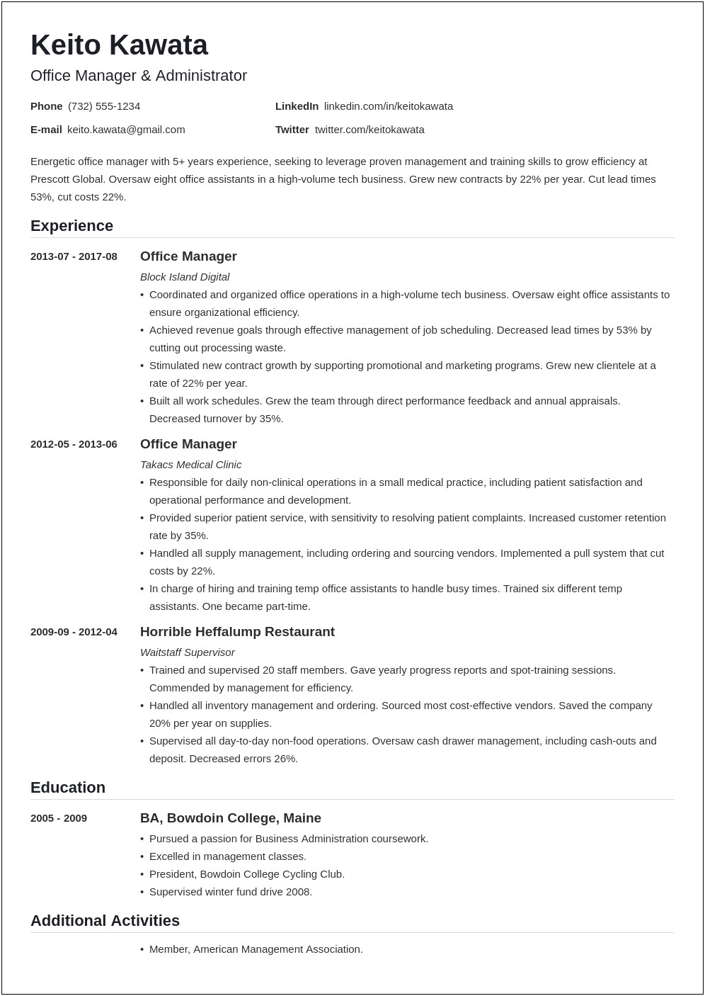 Skills To Put On Resume For Office Manager