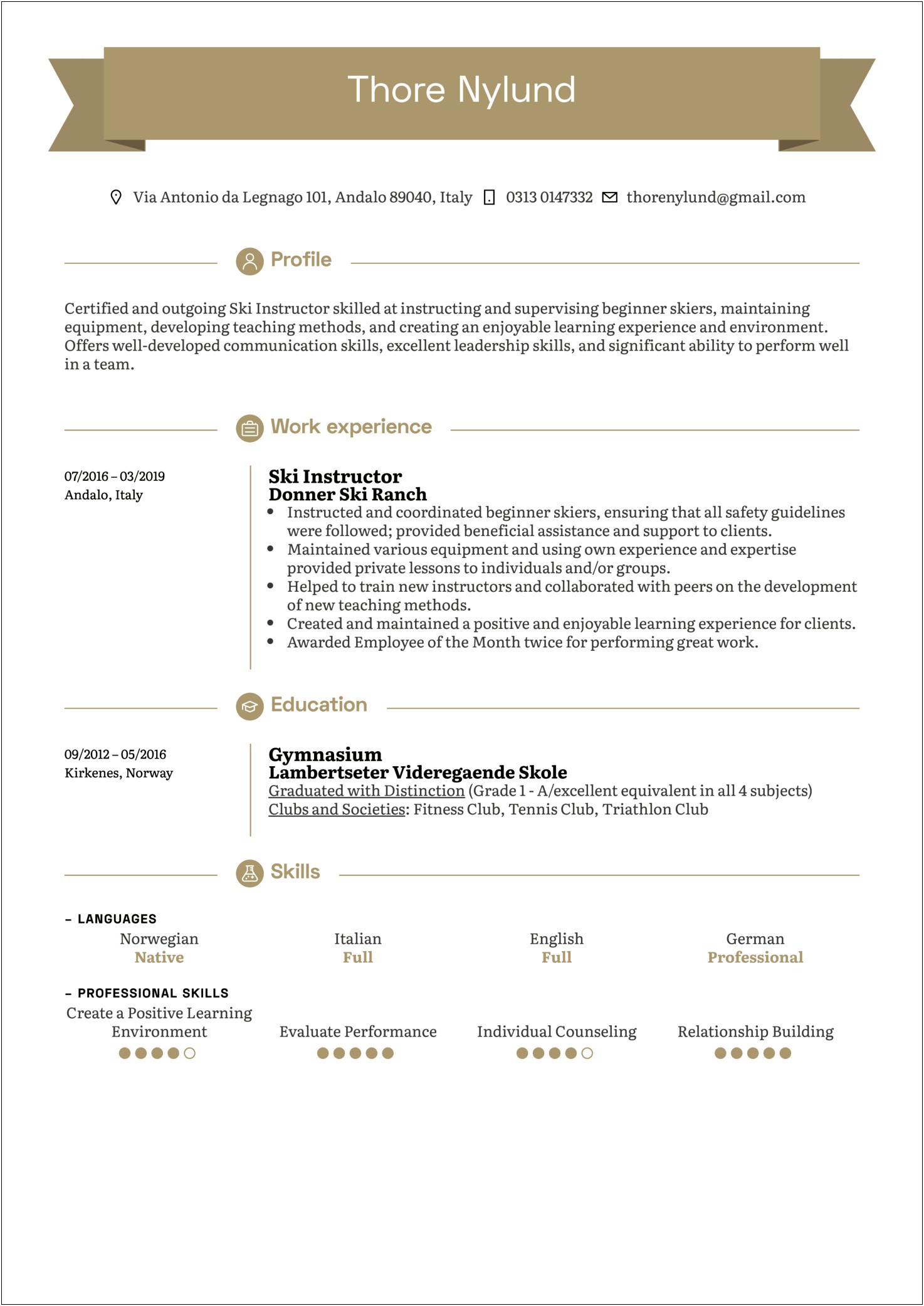 Skills To Put On Resume Instructor