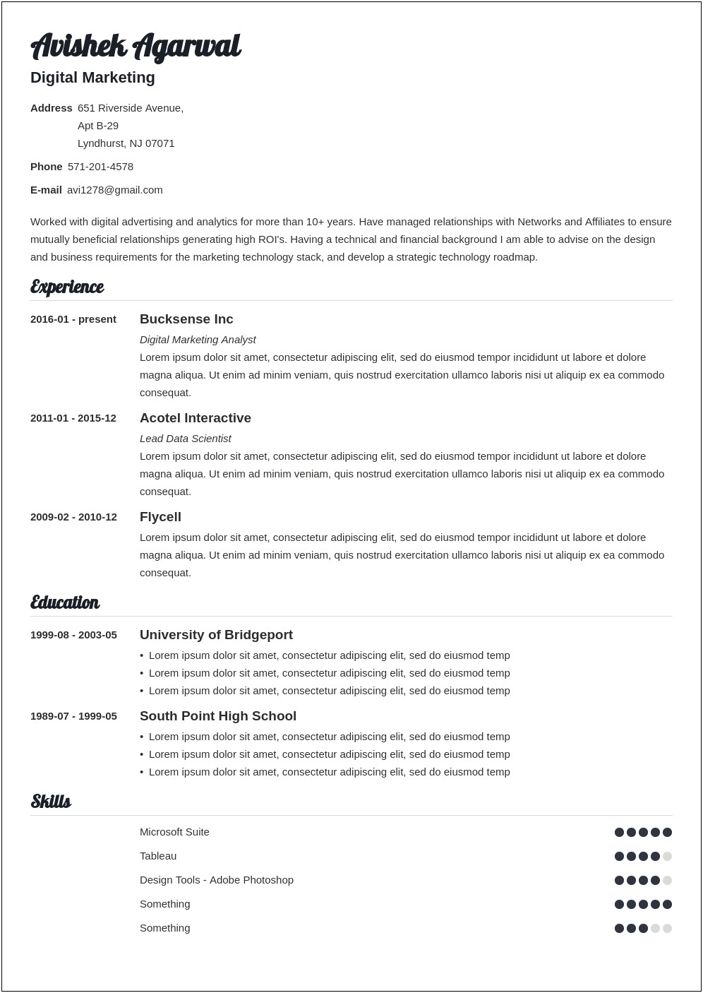 Social Media Manager Content Marketer Resume