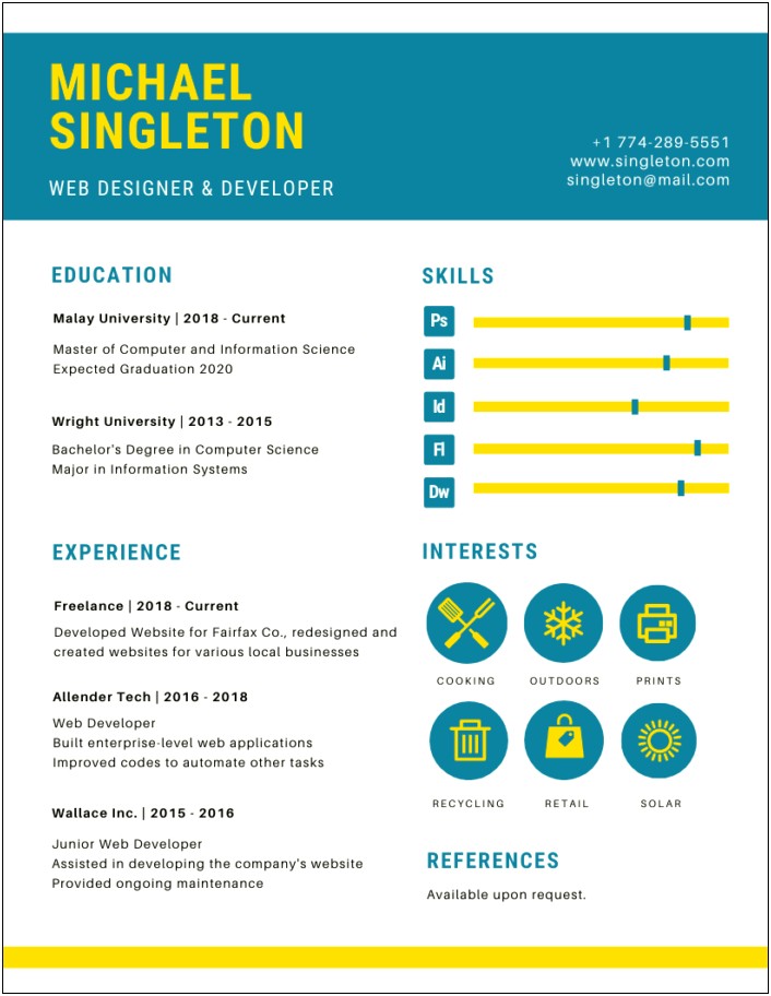 Social Media Resume Infographic Template Canva