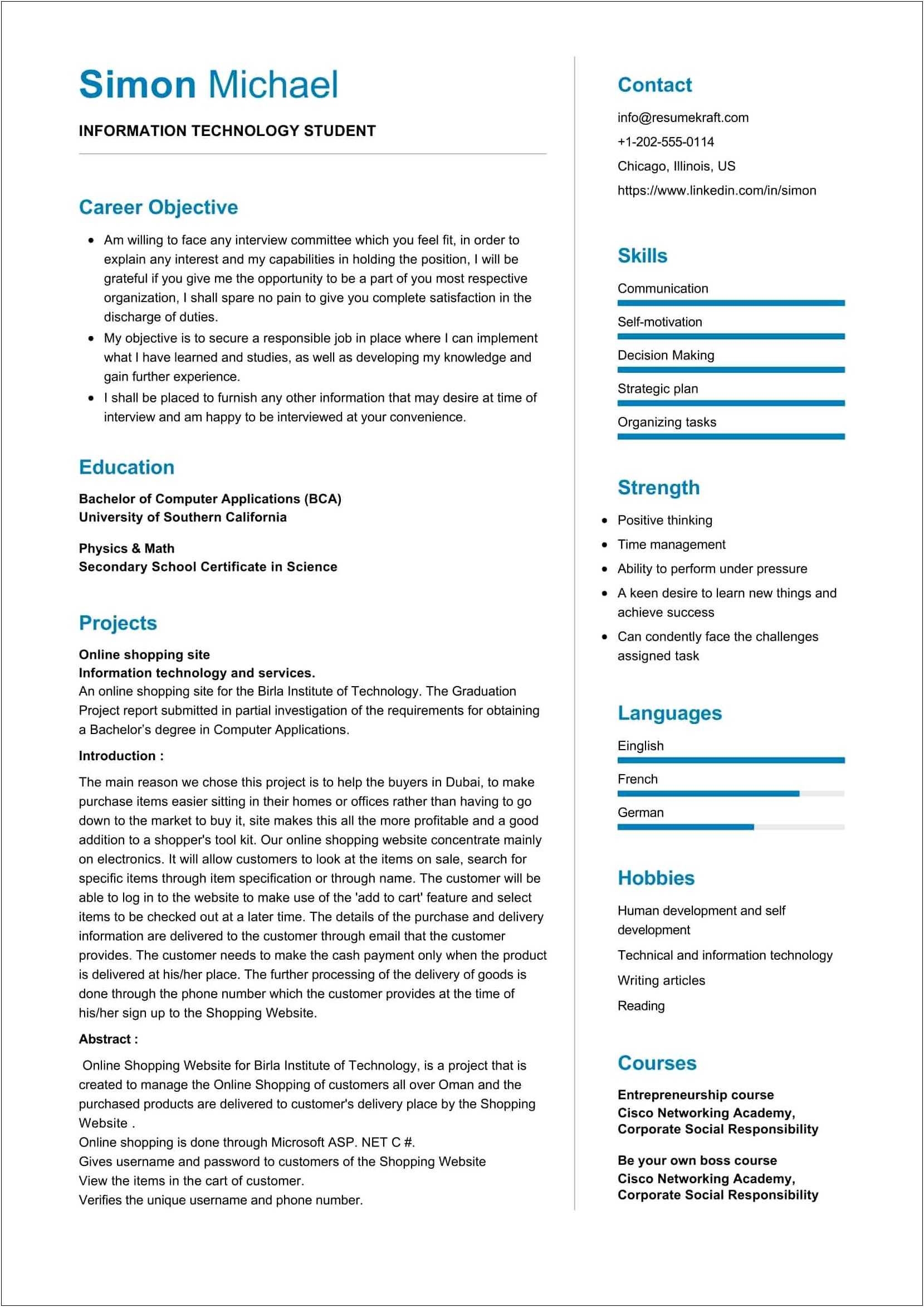 Software Skills For College Students On Resume