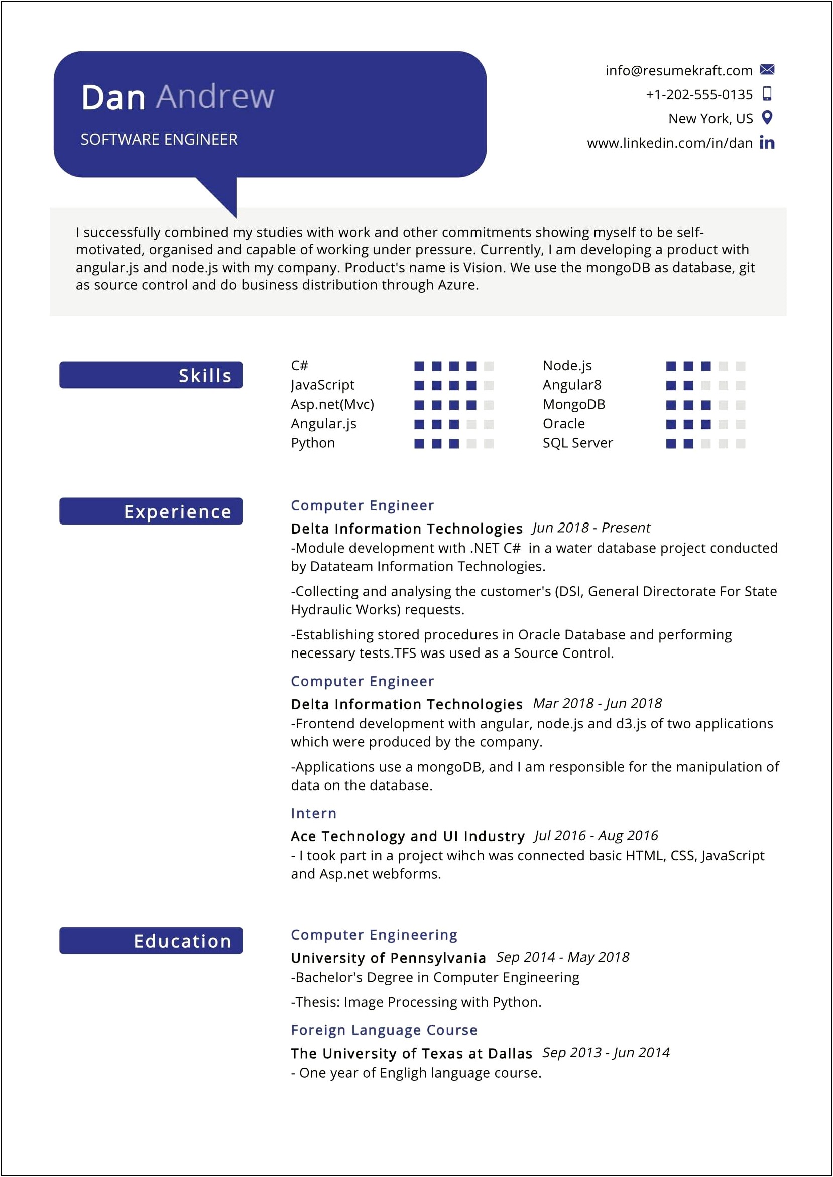 Software Skills Section Of Resume Examples