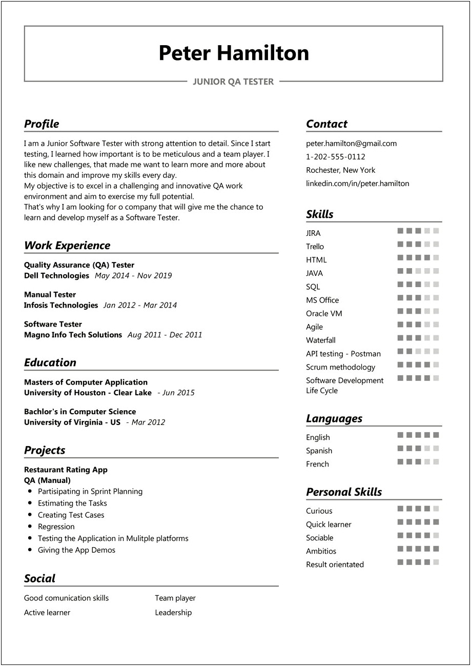 Software Testing Job Description For Resume