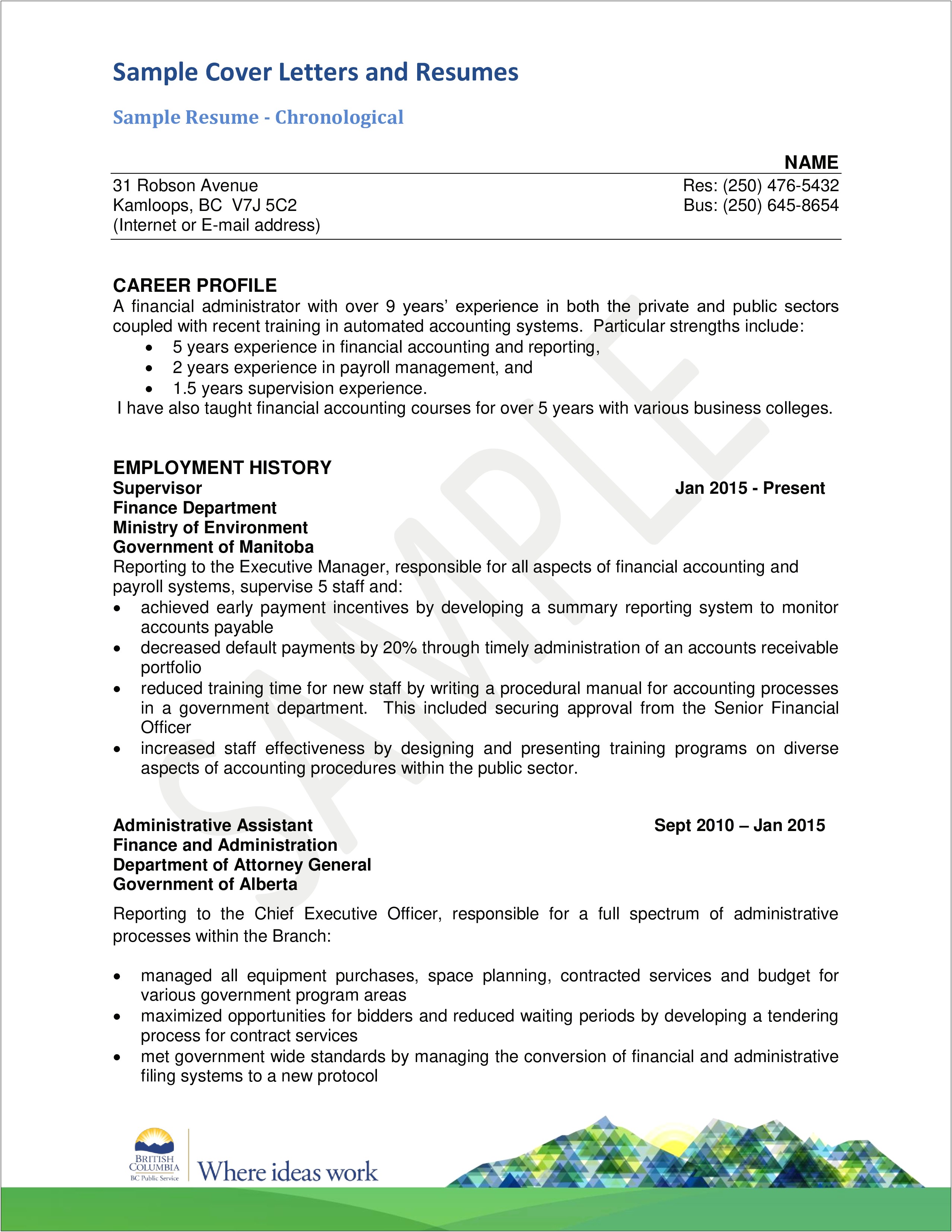 Spacing Format For A Resume Cover Letter