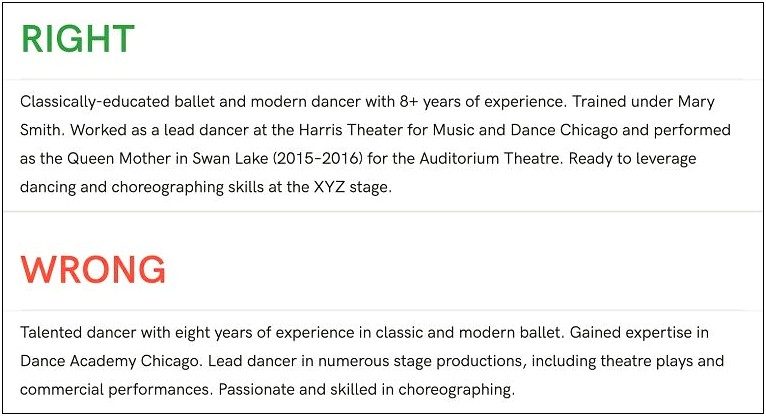 Special Skills To Put On A Dance Resume