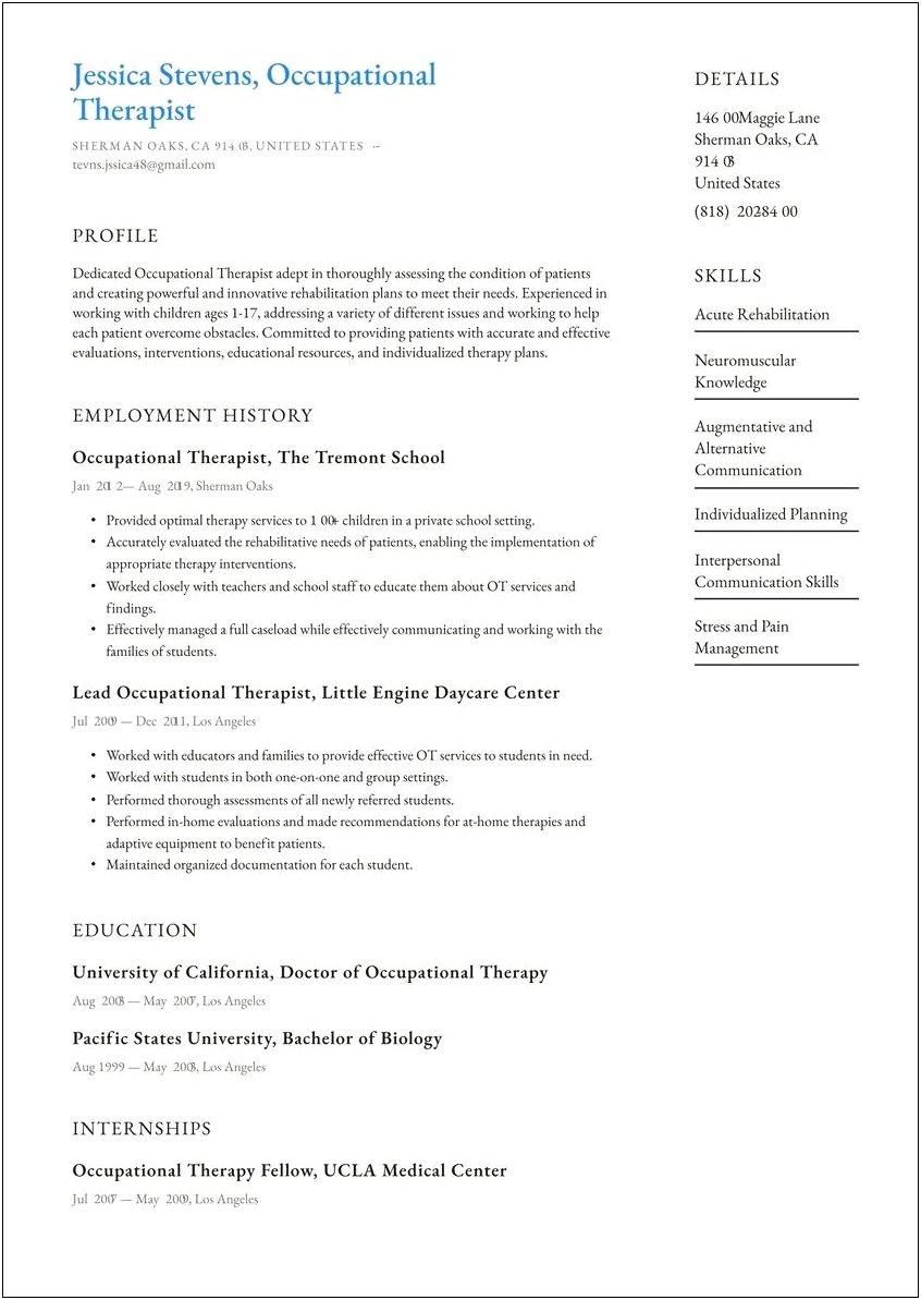 Speech And Language Therapy Resume Objectives