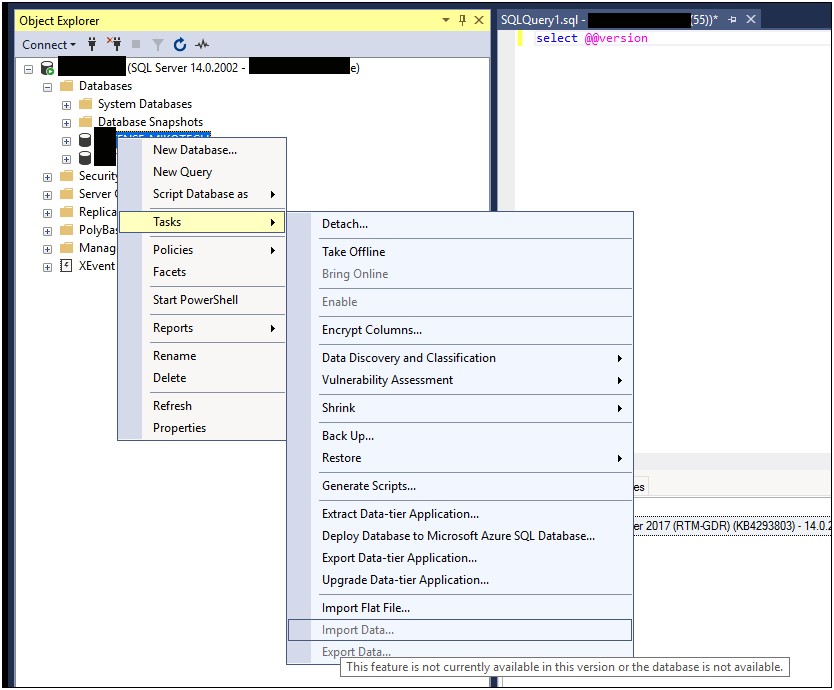 Sql Management Studio Resume Data Movement